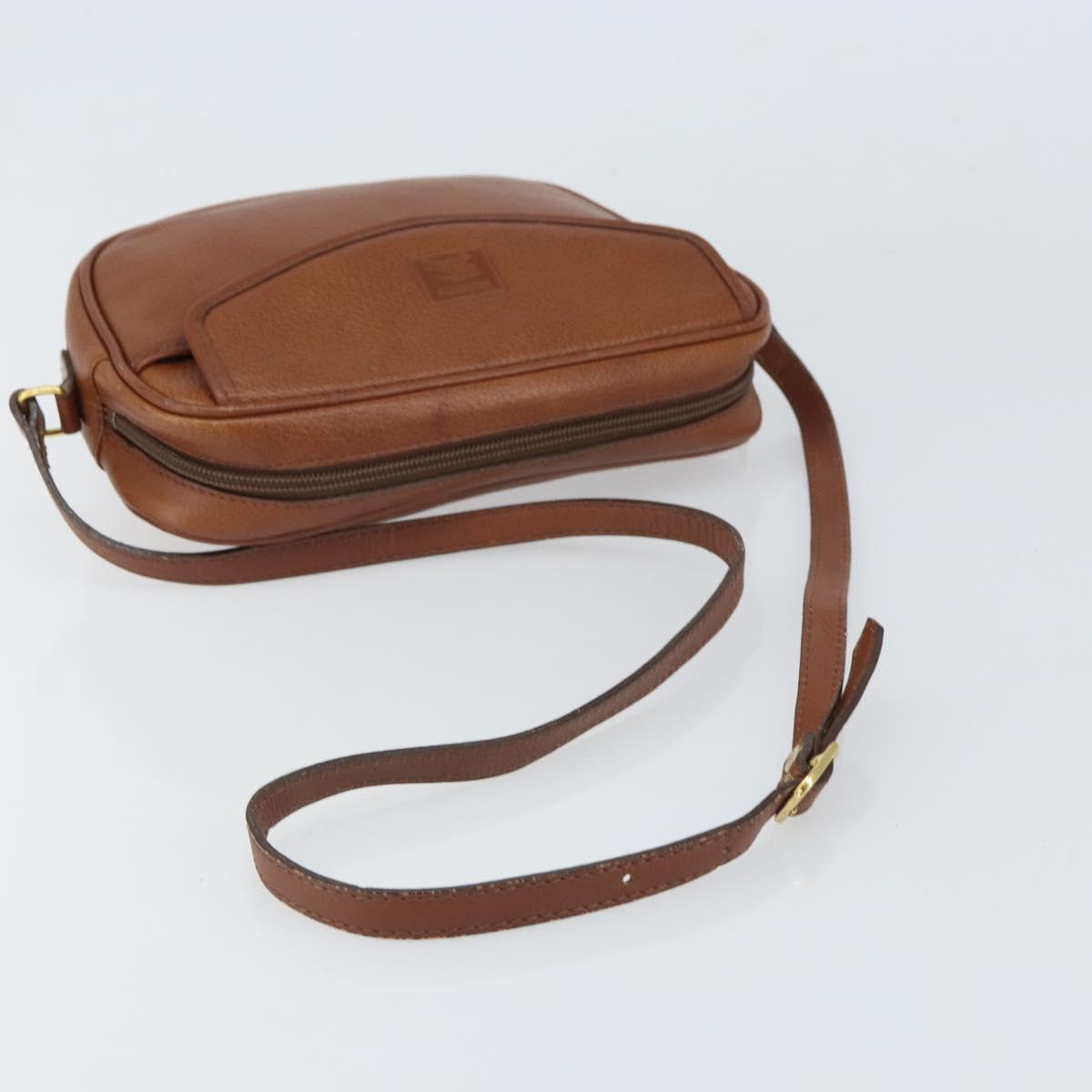 Burberrys Shoulder Bag Leather Brown Gold Auth 169417