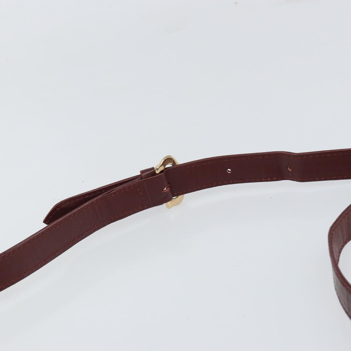CARTIER Must Line Shoulder Bag Leather Bordeaux Gold Auth 169419