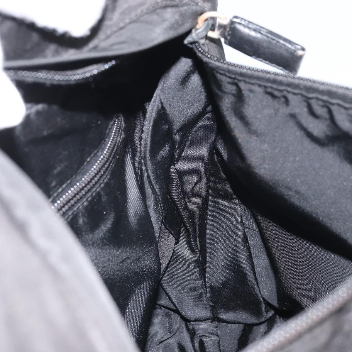 PRADA Shoulder Bag Nylon Black Silver Auth 169431