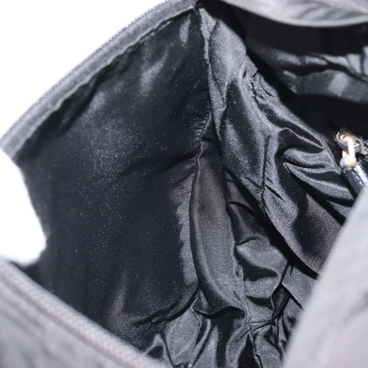 PRADA Shoulder Bag Nylon Black Silver Auth 169431