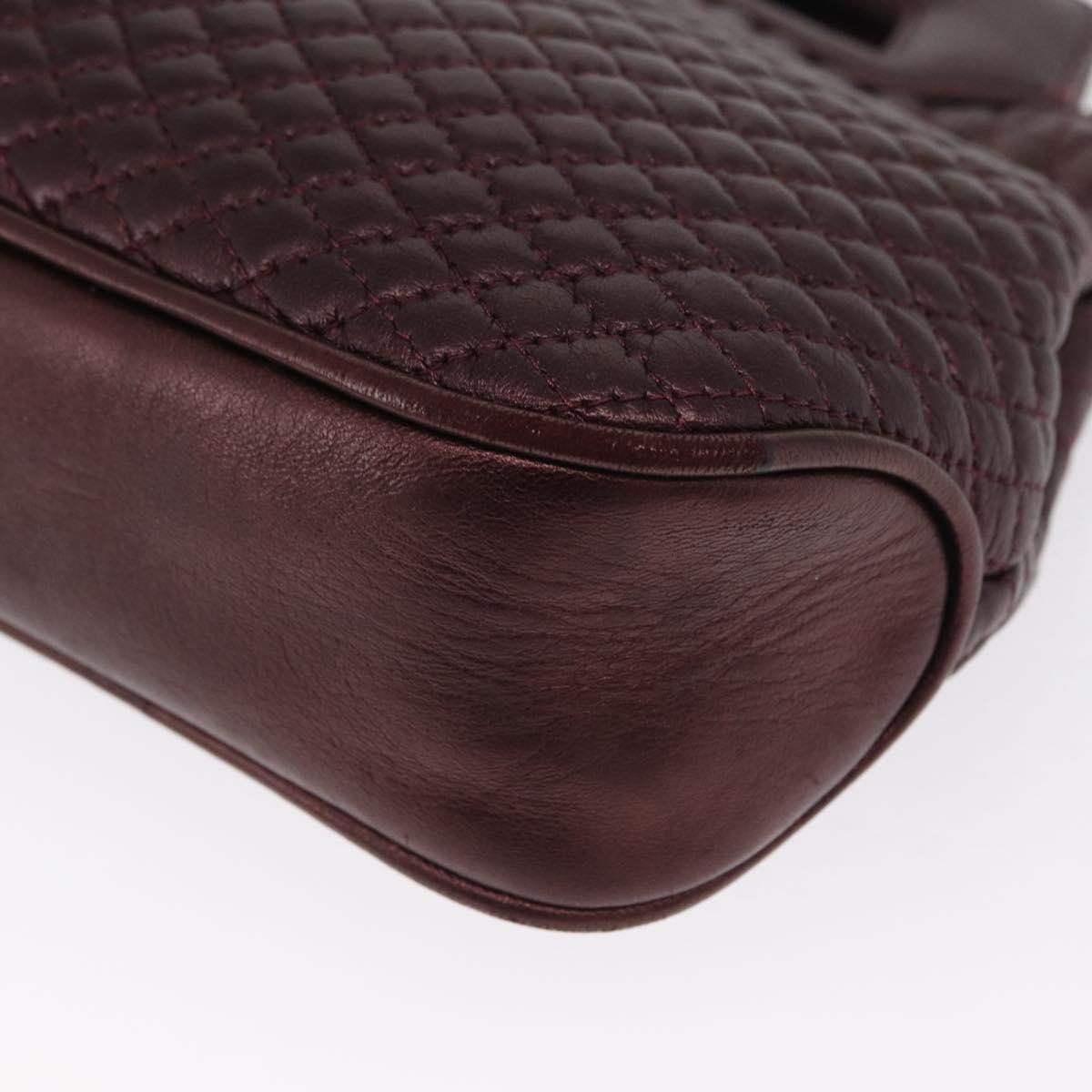 BALLY Chain Shoulder Bag Leather 2way Bordeaux Gold Auth 169434