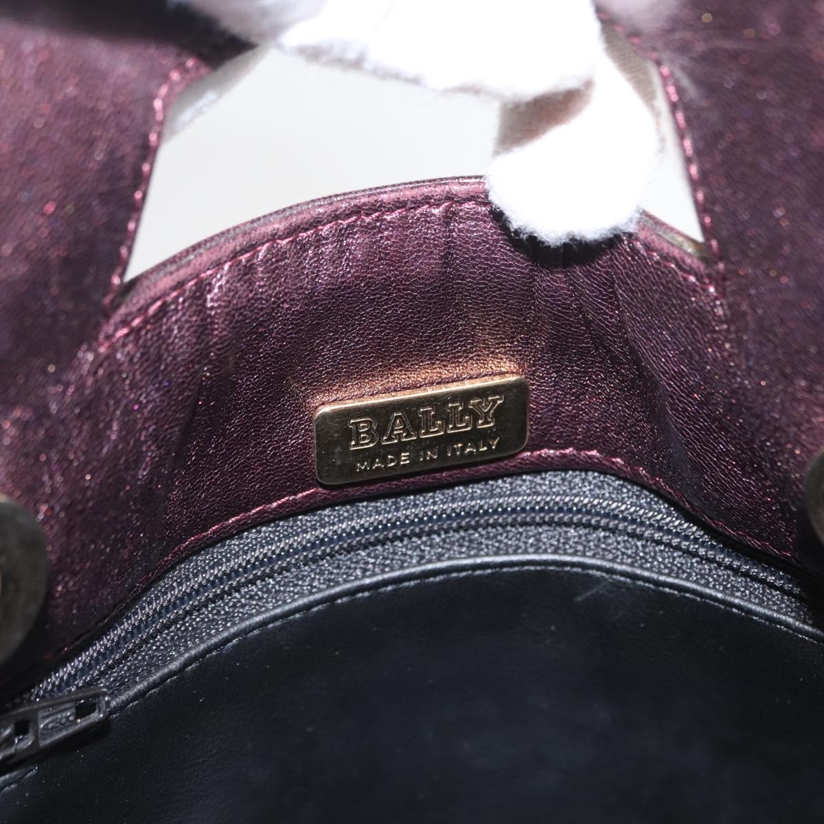 BALLY Chain Shoulder Bag Leather 2way Bordeaux Gold Auth 169434