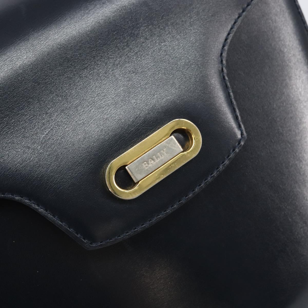 BALLY Shoulder Bag Leather Black Gold Auth 169439