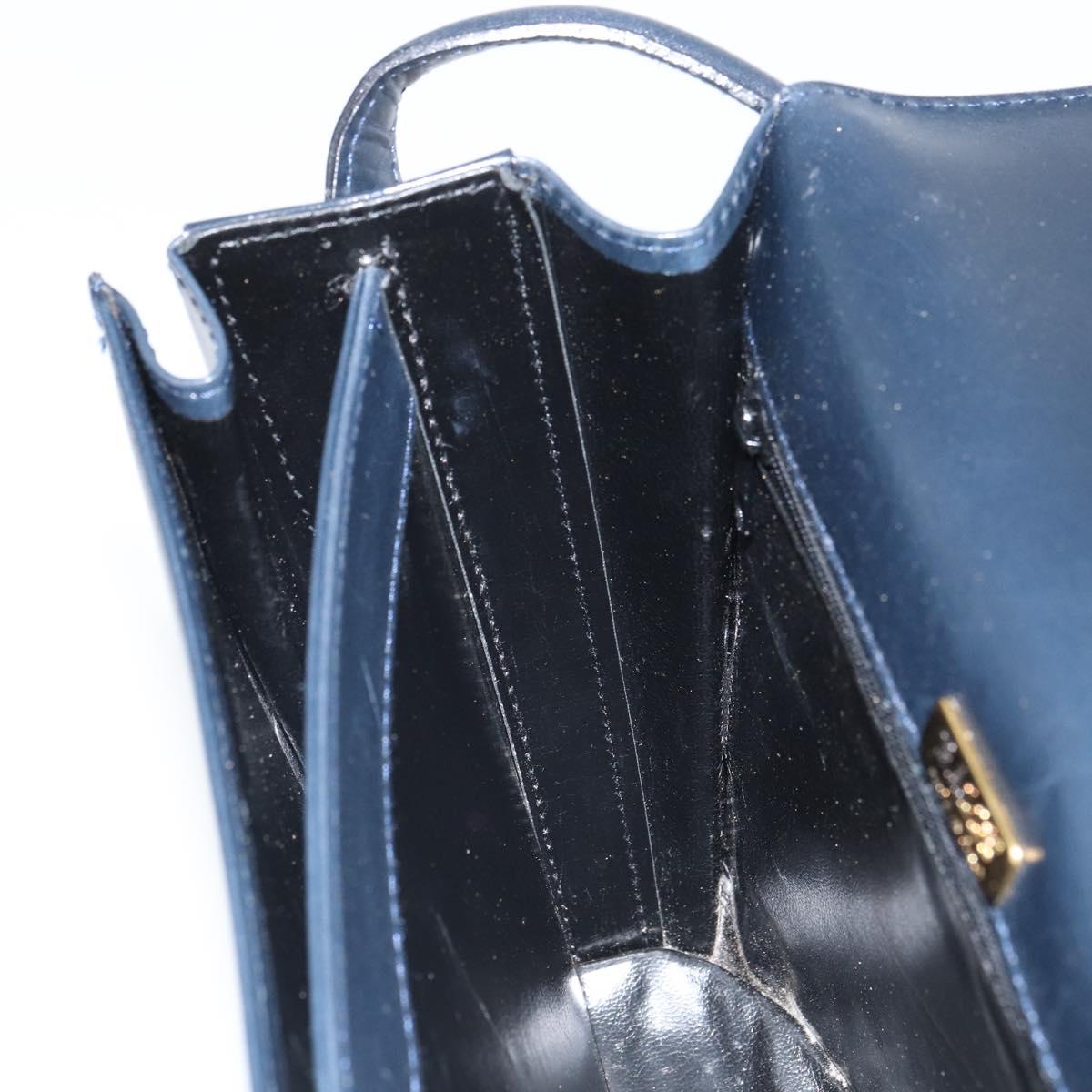 BALLY Shoulder Bag Leather Black Gold Auth 169439