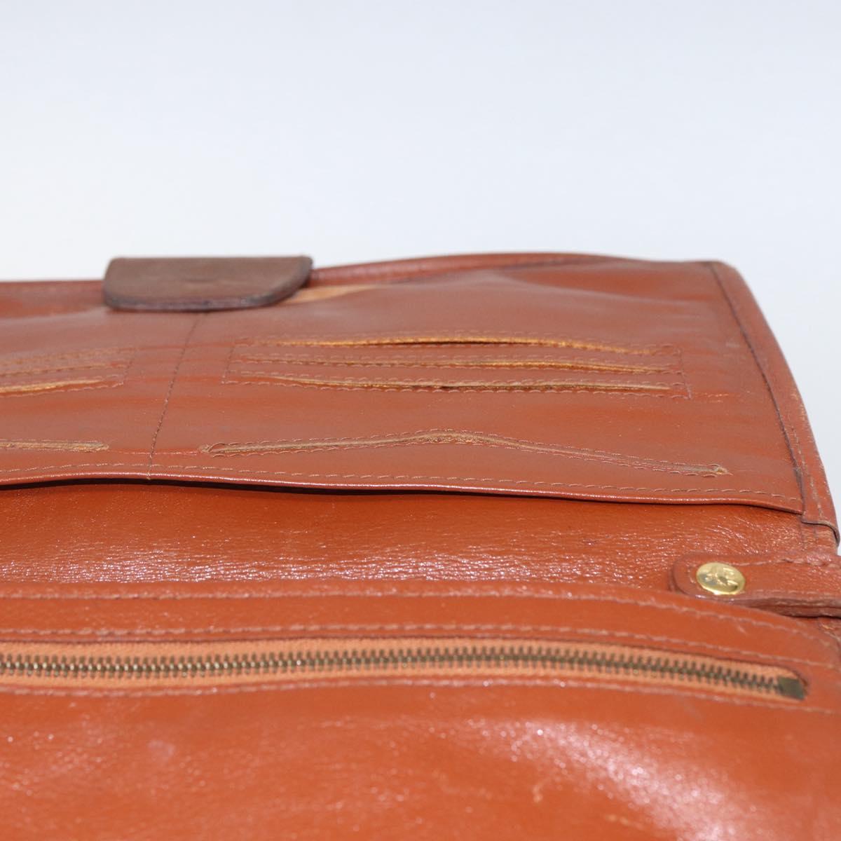 MCM Logogram Vicetos Clutch Bag PVC Leather Brown Gold Auth 169445