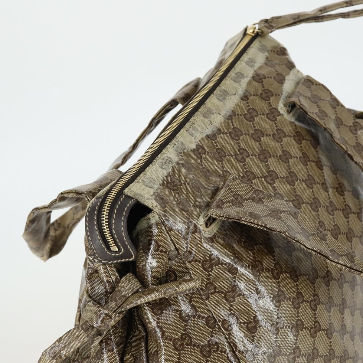 GUCCI GG Crystal Tote Bag Coated Canvas Beige Gold 197022 Auth 169450