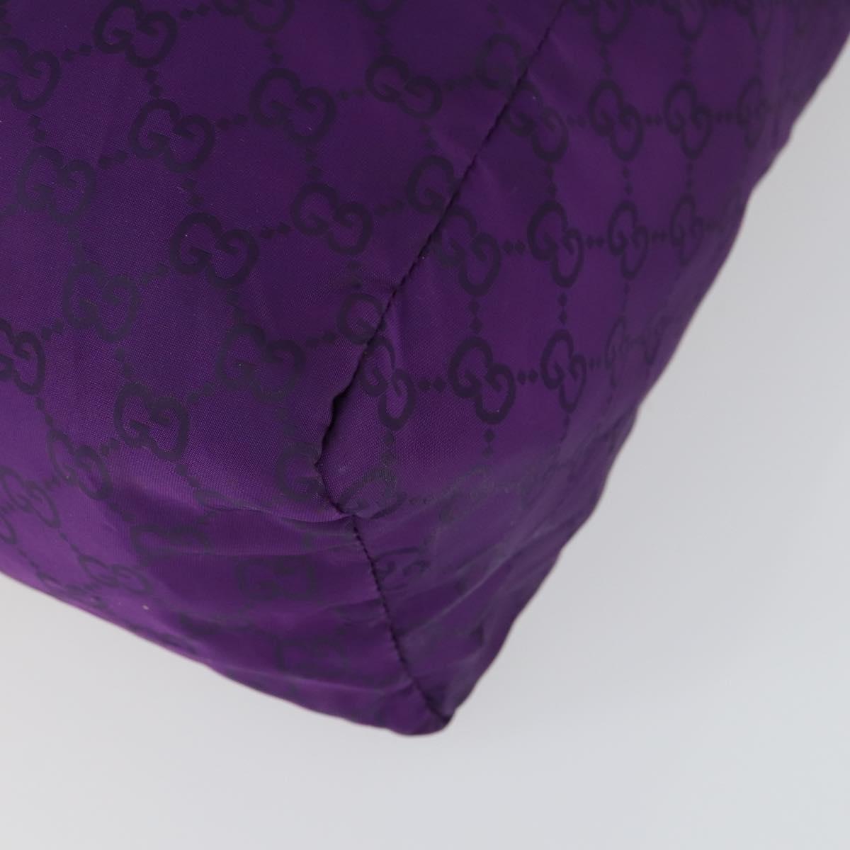 GUCCI GG Canvas Shoulder Bag Nylon Purple 281487 Auth 169451
