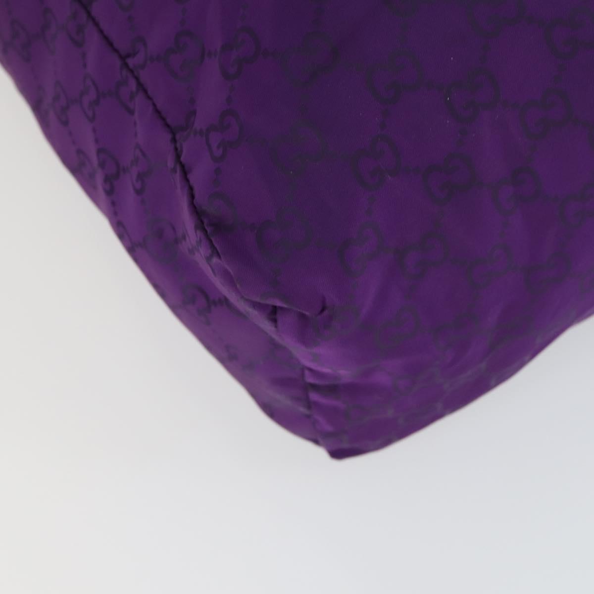 GUCCI GG Canvas Shoulder Bag Nylon Purple 281487 Auth 169451