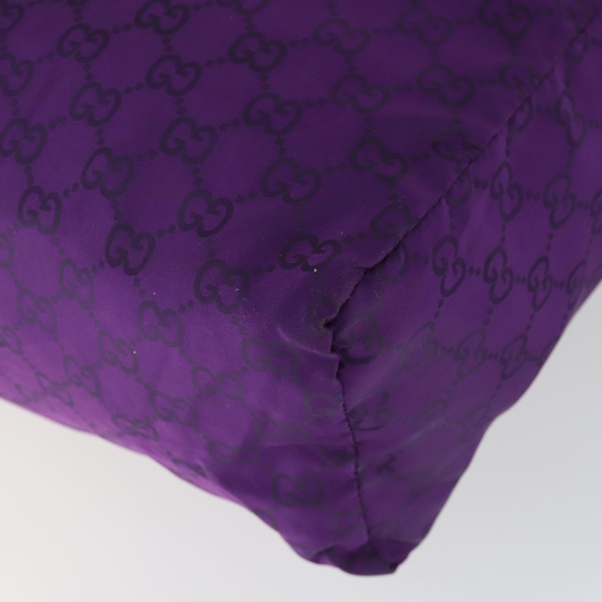 GUCCI GG Canvas Shoulder Bag Nylon Purple 281487 Auth 169451
