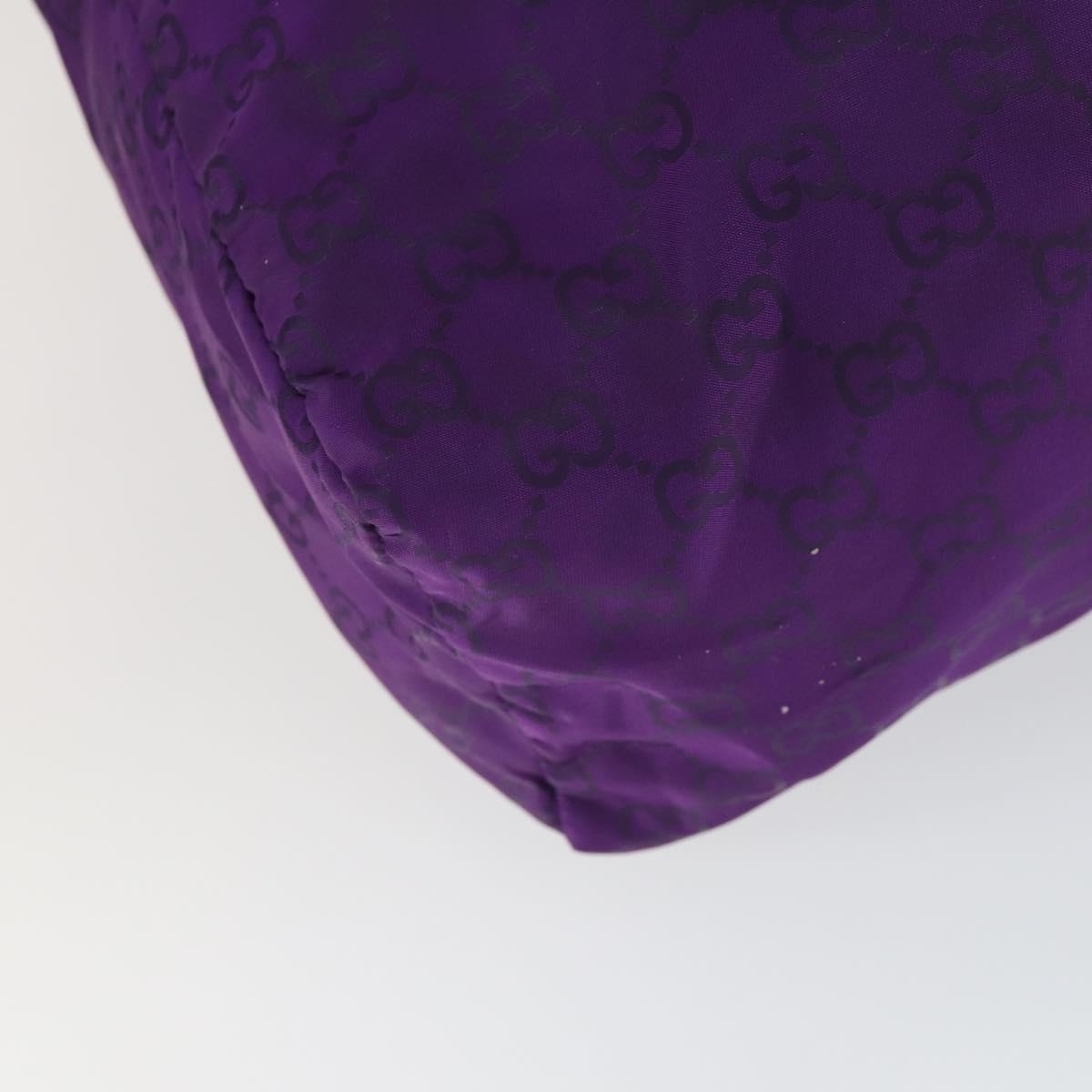GUCCI GG Canvas Shoulder Bag Nylon Purple 281487 Auth 169451