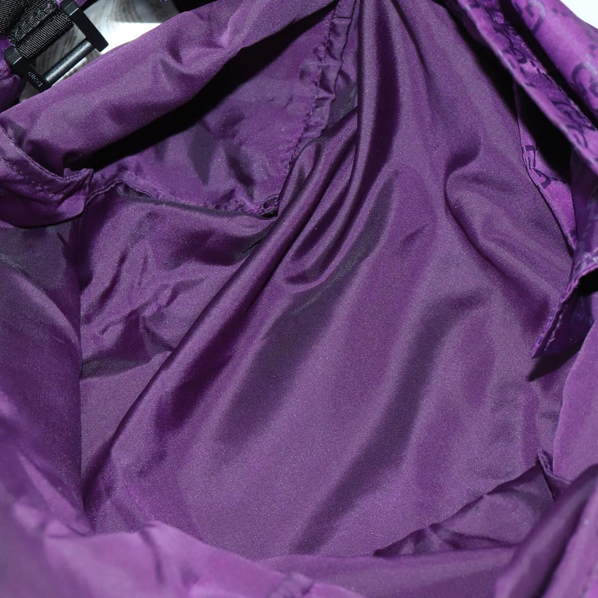 GUCCI GG Canvas Shoulder Bag Nylon Purple 281487 Auth 169451