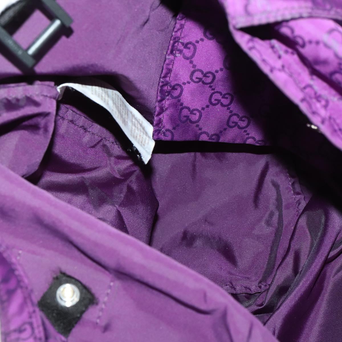 GUCCI GG Canvas Shoulder Bag Nylon Purple 281487 Auth 169451