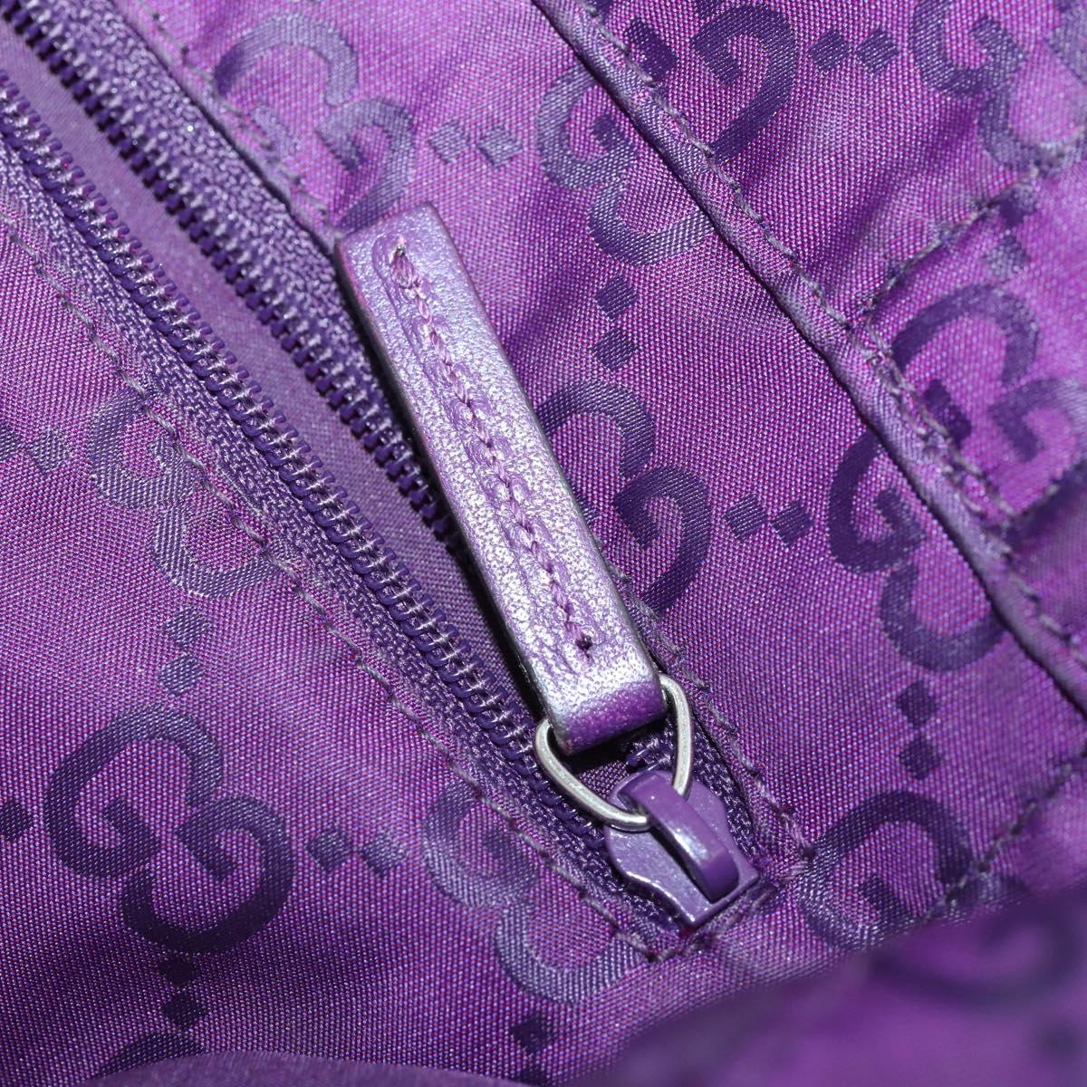 GUCCI GG Canvas Shoulder Bag Nylon Purple 281487 Auth 169451