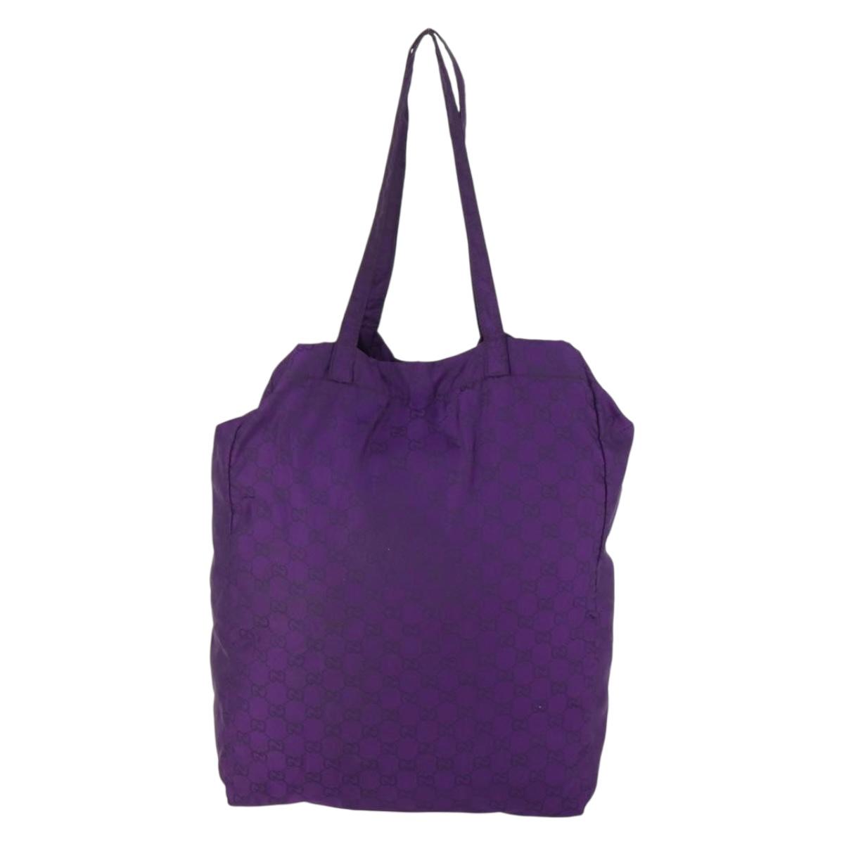 GUCCI GG Canvas Shoulder Bag Nylon Purple 281487 Auth 169451