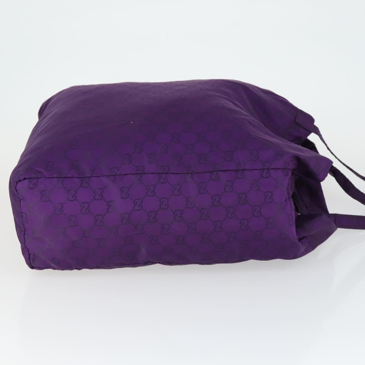 GUCCI GG Canvas Shoulder Bag Nylon Purple 281487 Auth 169451