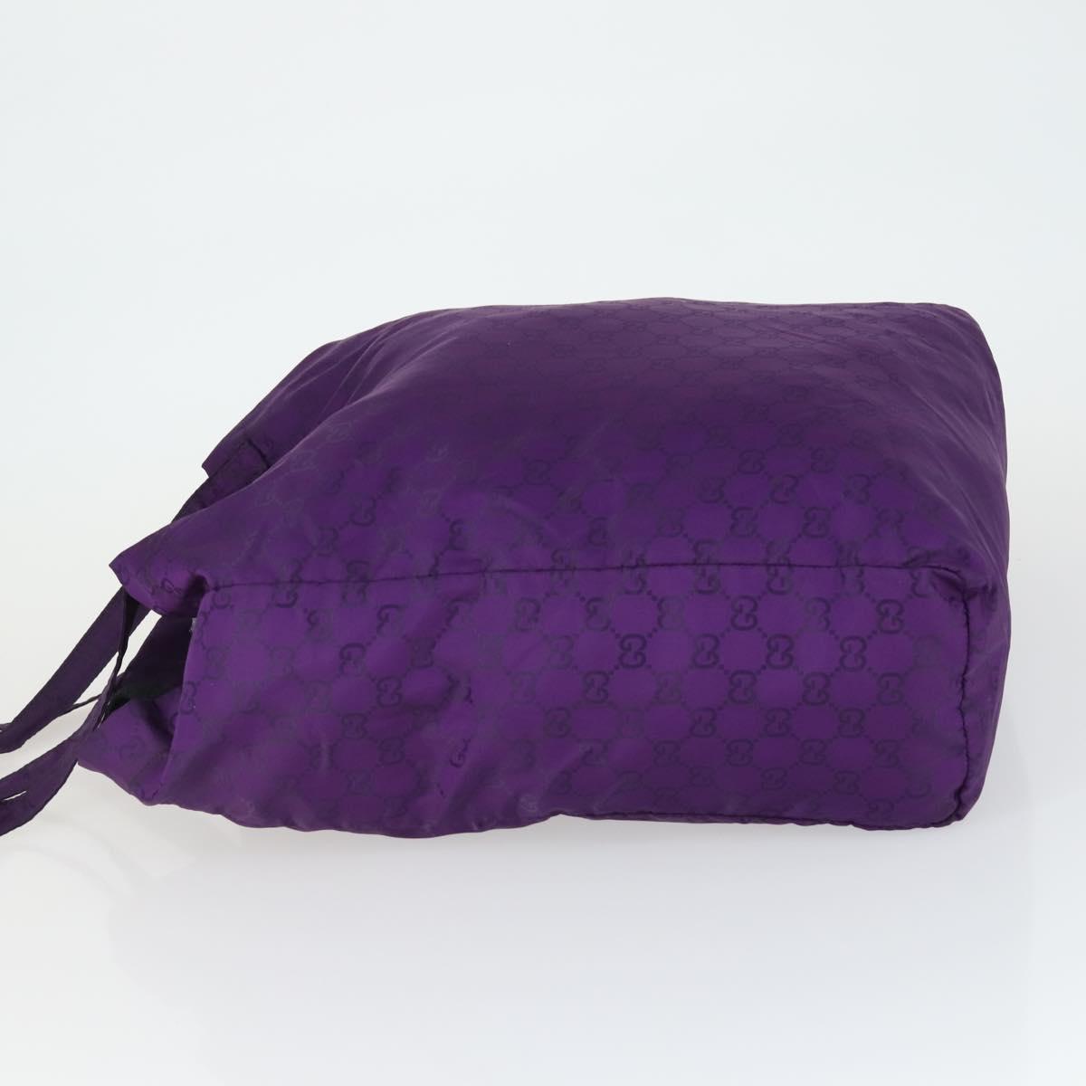 GUCCI GG Canvas Shoulder Bag Nylon Purple 281487 Auth 169451