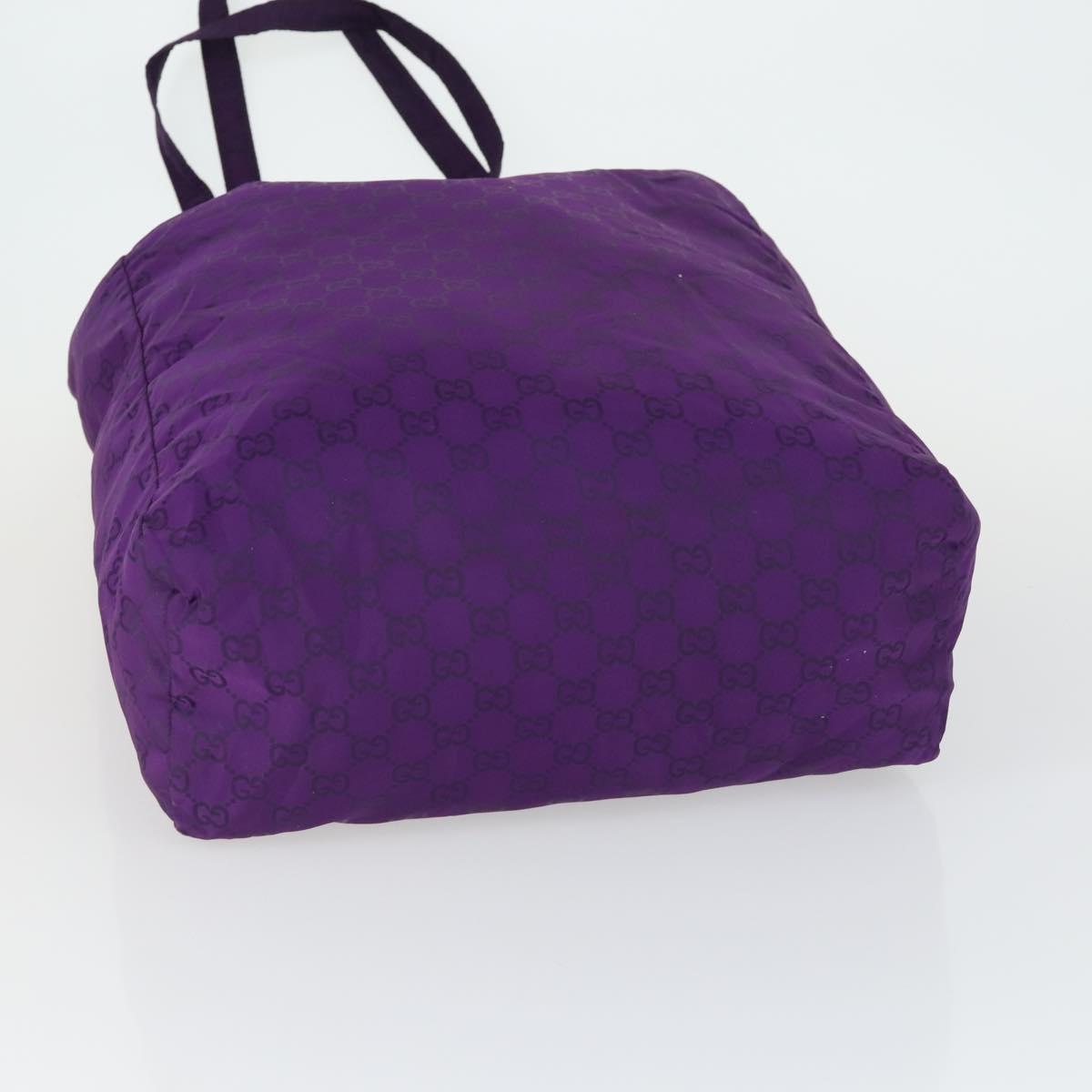 GUCCI GG Canvas Shoulder Bag Nylon Purple 281487 Auth 169451