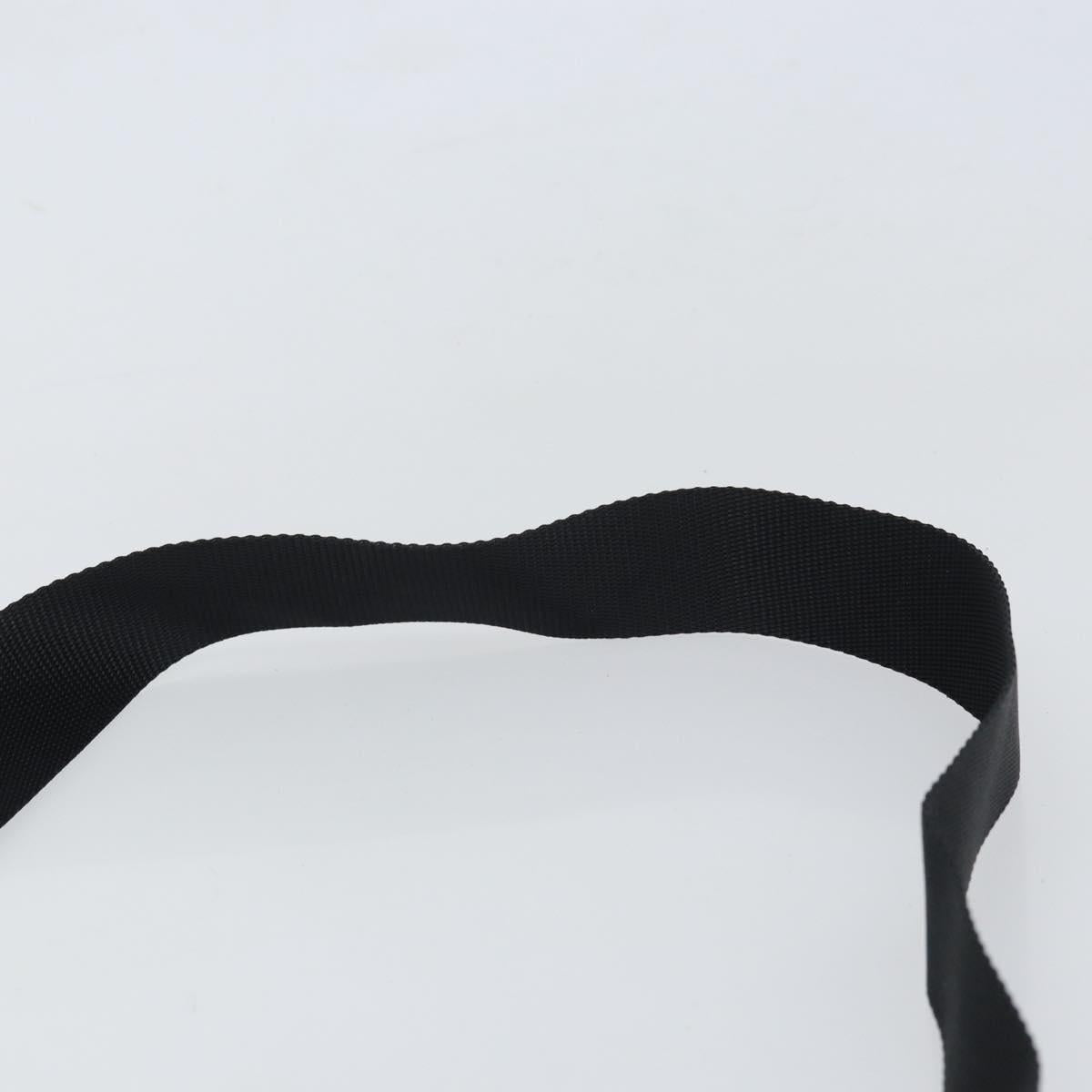 PRADA Shoulder Bag Nylon Leather Black Silver Auth 169453