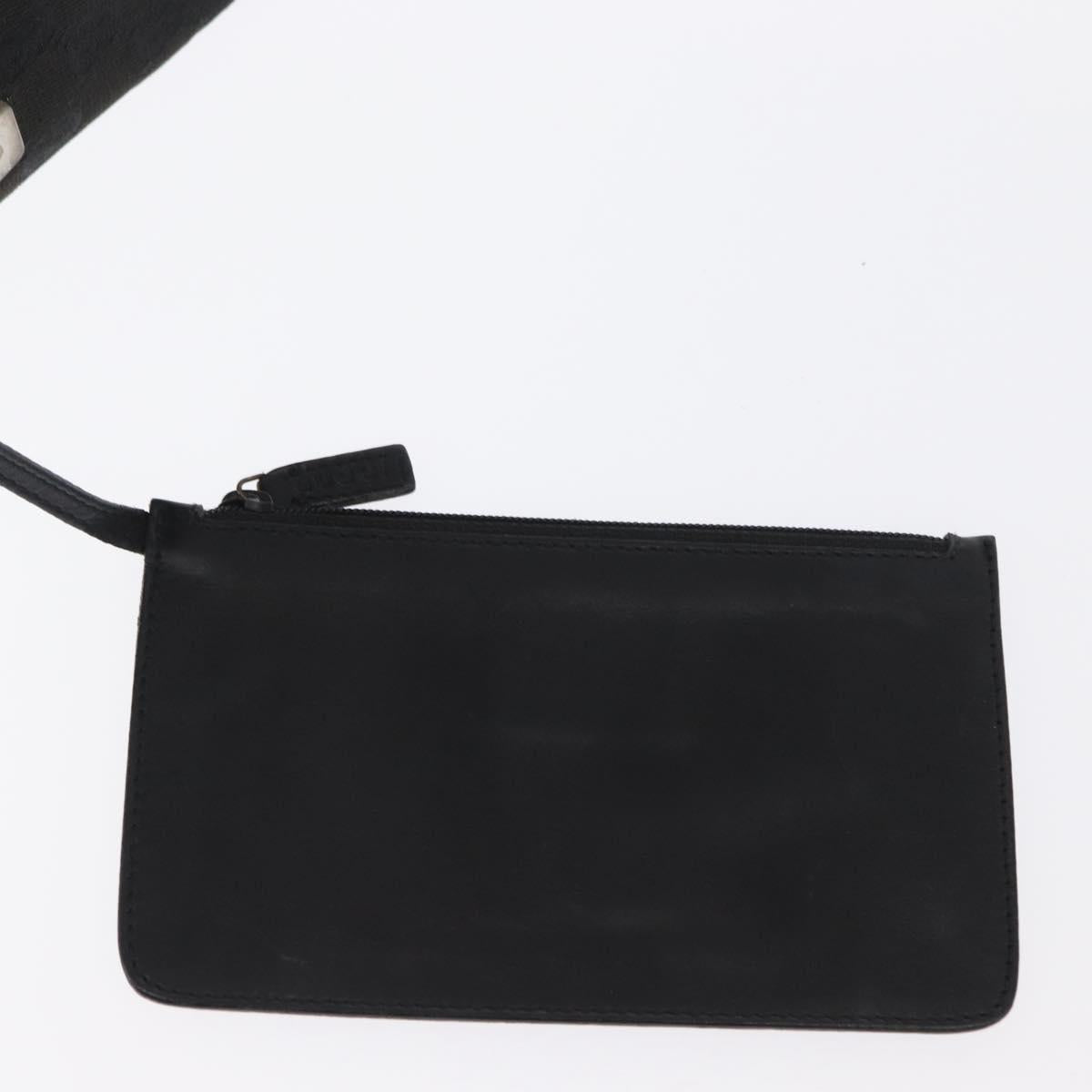 GUCCI GG Canvas Shoulder Bag Black Silver 90646 Auth 169456