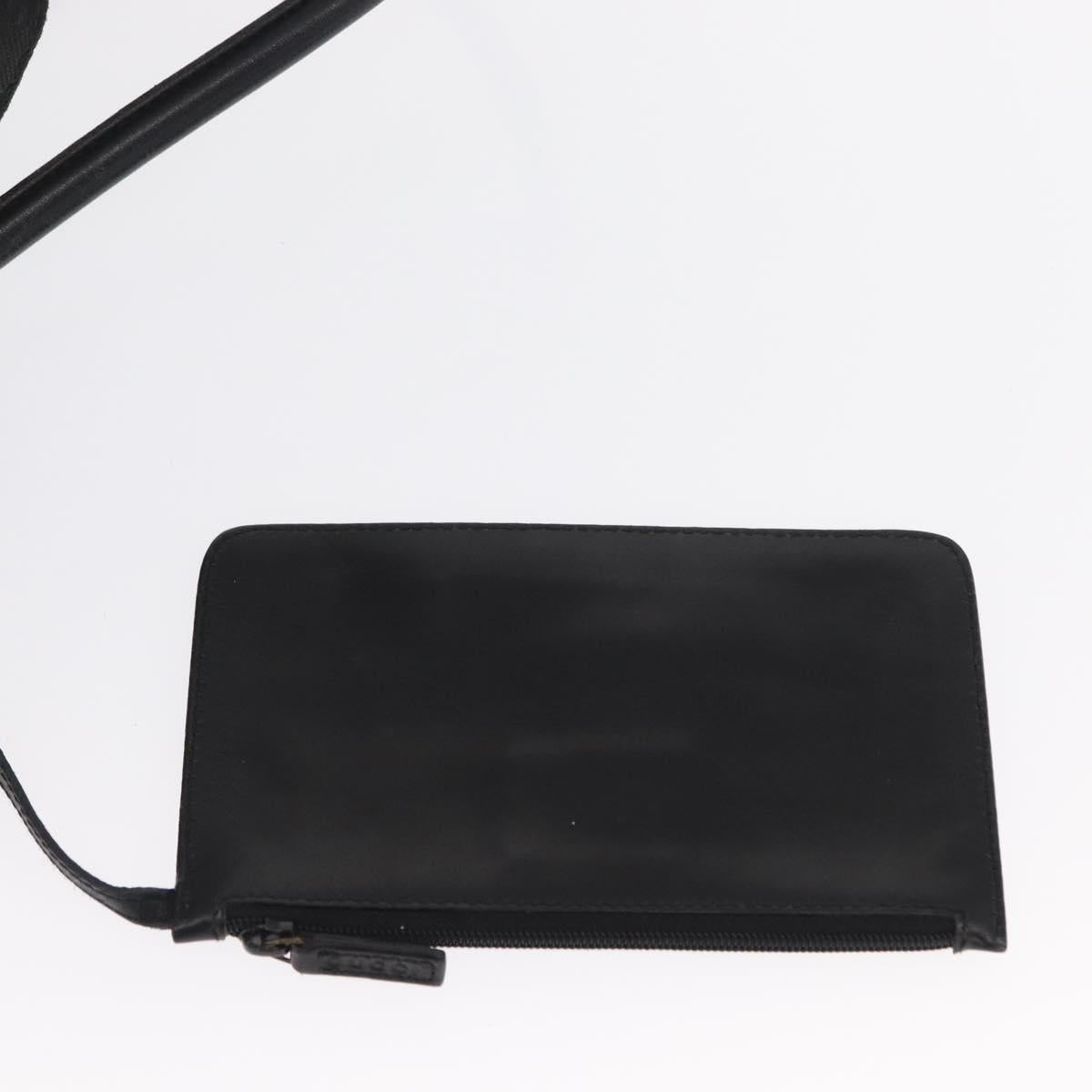 GUCCI GG Canvas Shoulder Bag Black Silver 90646 Auth 169456