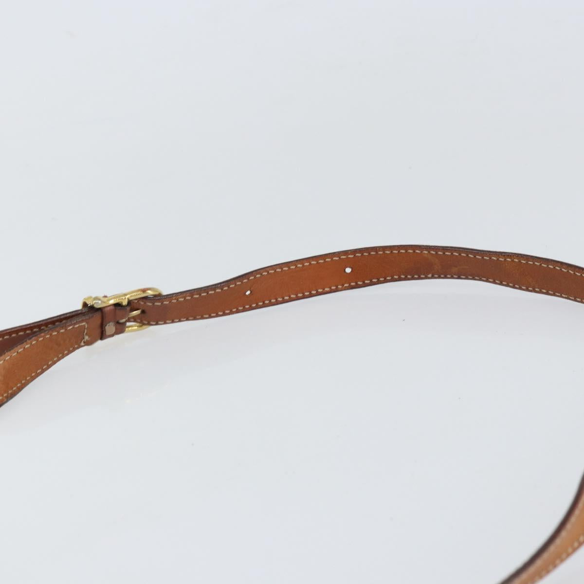 CELINE Macadam Canvas Shoulder Bag PVC Beige Gold Auth 169463