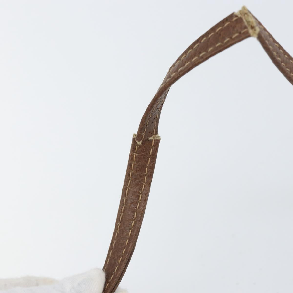 GUCCI Shoulder Bag Leather Brown Gold 07 37 5575 Auth 169468