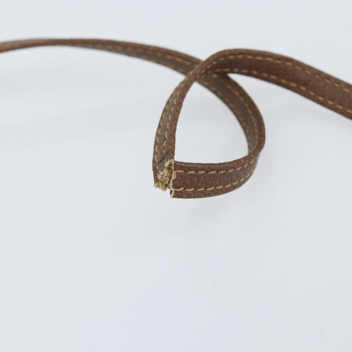 GUCCI Shoulder Bag Leather Brown Gold 07 37 5575 Auth 169468