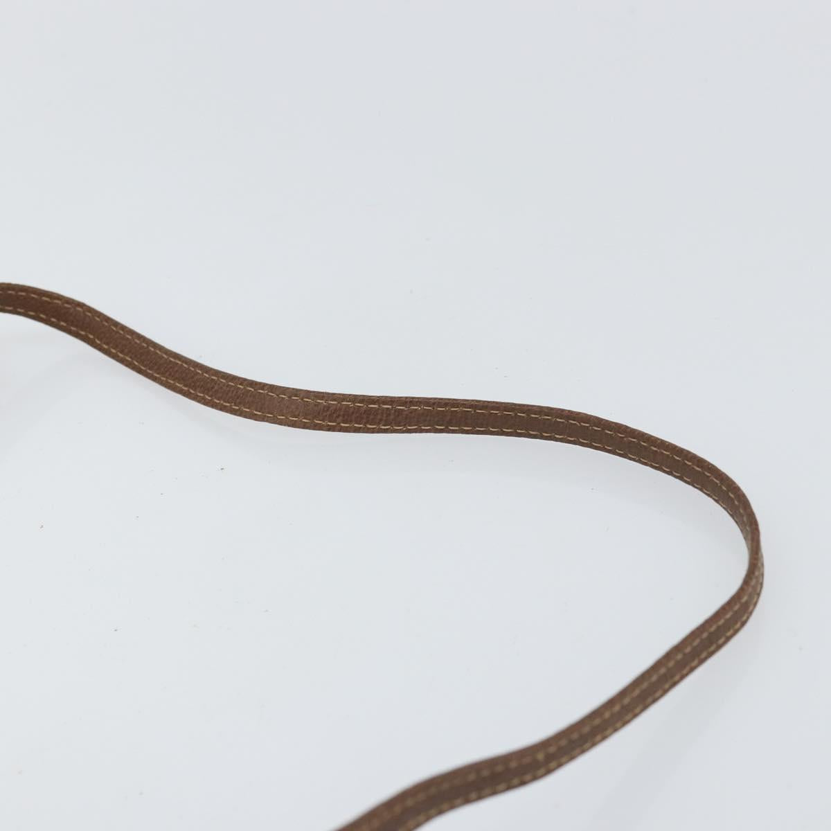 GUCCI Shoulder Bag Leather Brown Gold 07 37 5575 Auth 169468