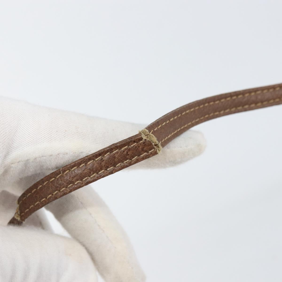 GUCCI Shoulder Bag Leather Brown Gold 07 37 5575 Auth 169468