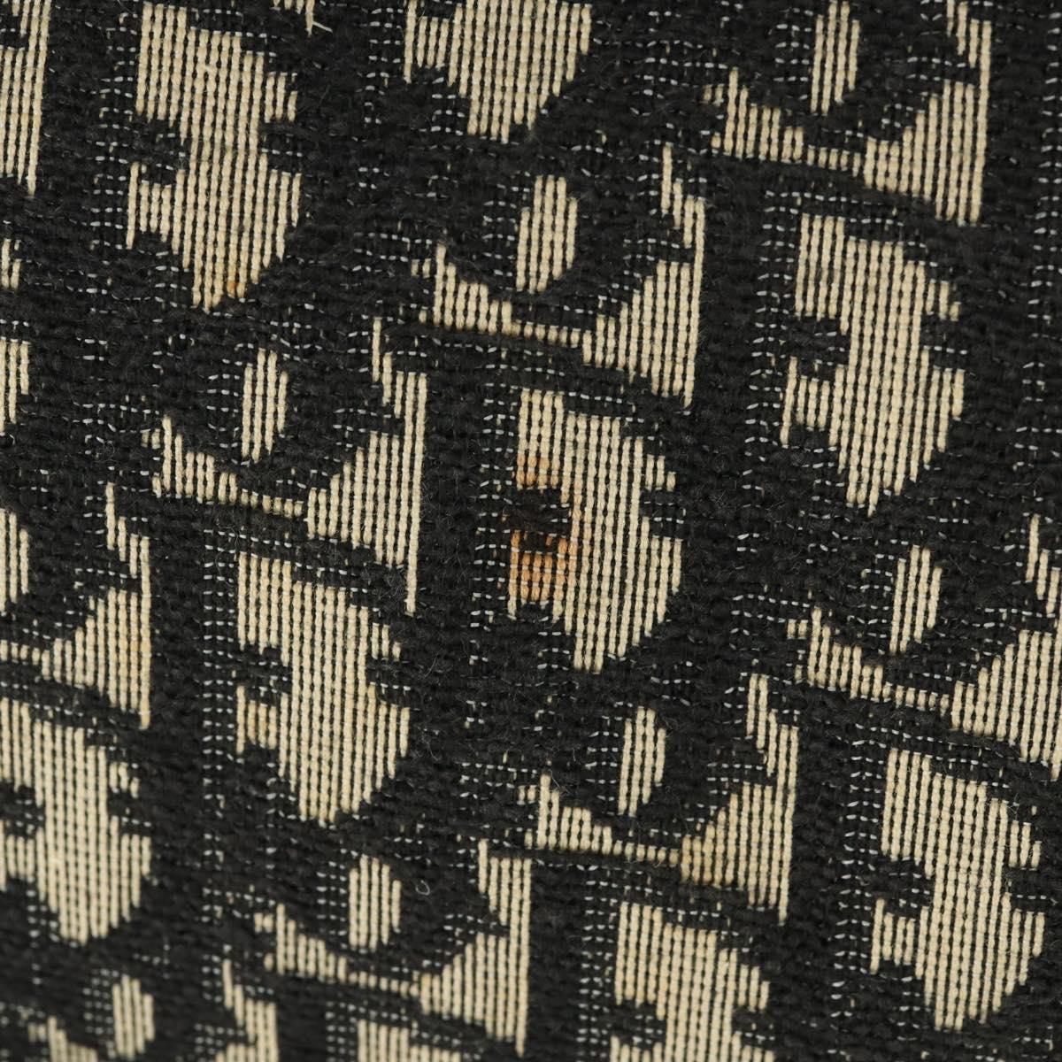 Christian Dior Trotter Canvas Boston Bag Black Gold Auth 169473