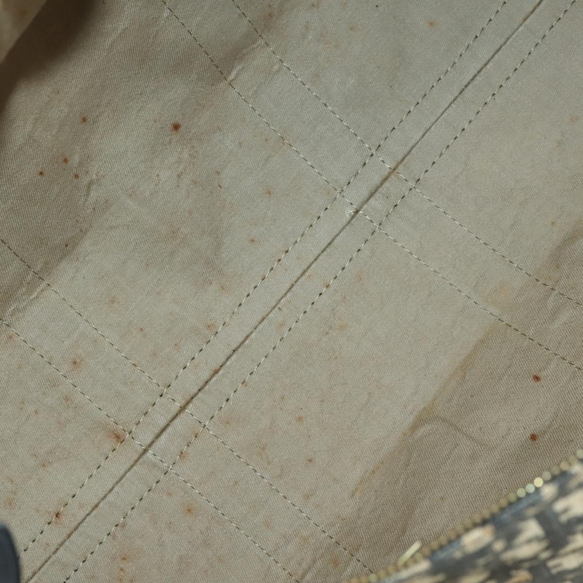 Christian Dior Trotter Canvas Boston Bag Black Gold Auth 169473