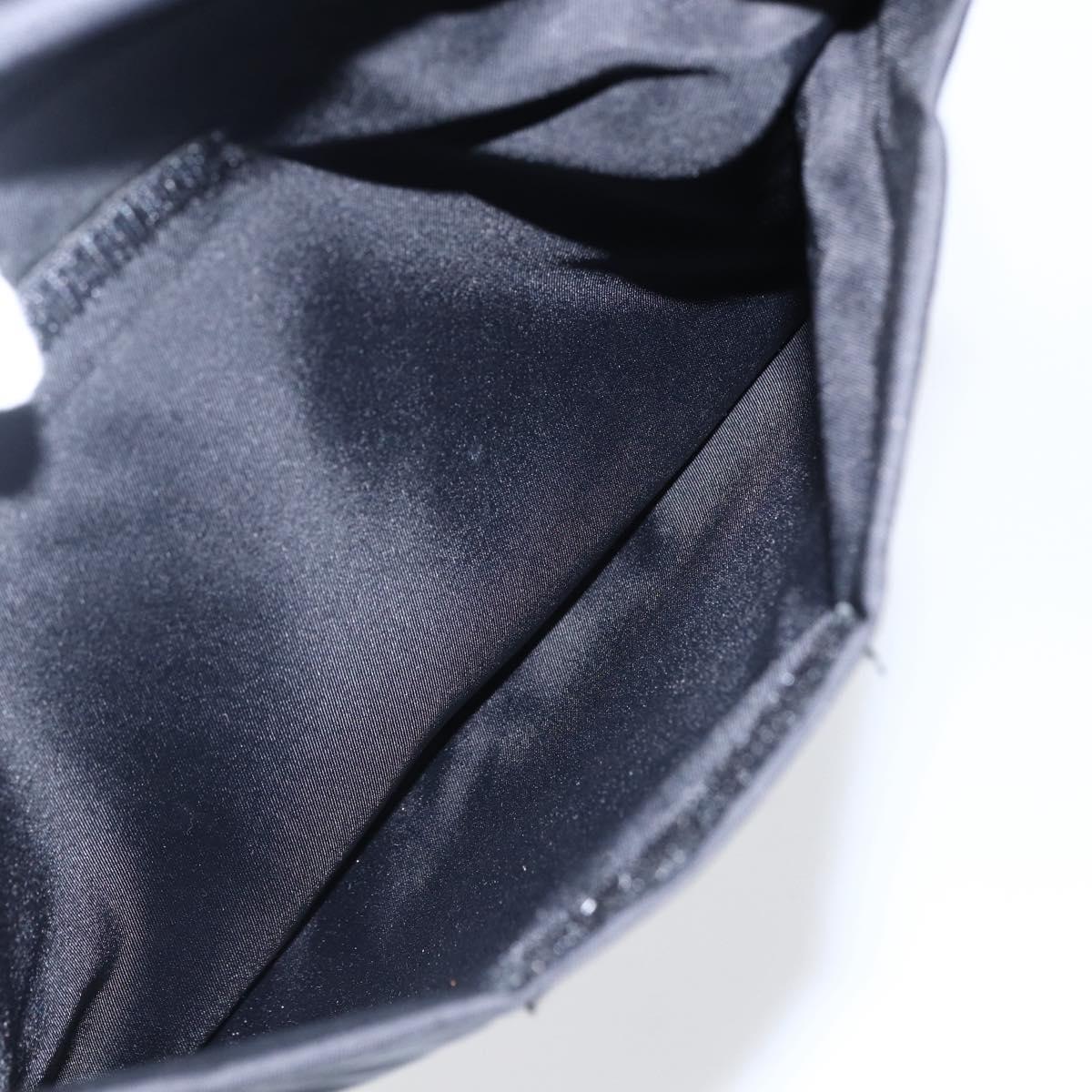 PRADA Tote Bag Nylon Black Silver Auth 169478