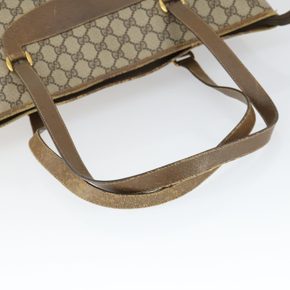 GUCCI GG Supreme Tote Bag PVC Beige Gold 89 02 904 Auth 169480