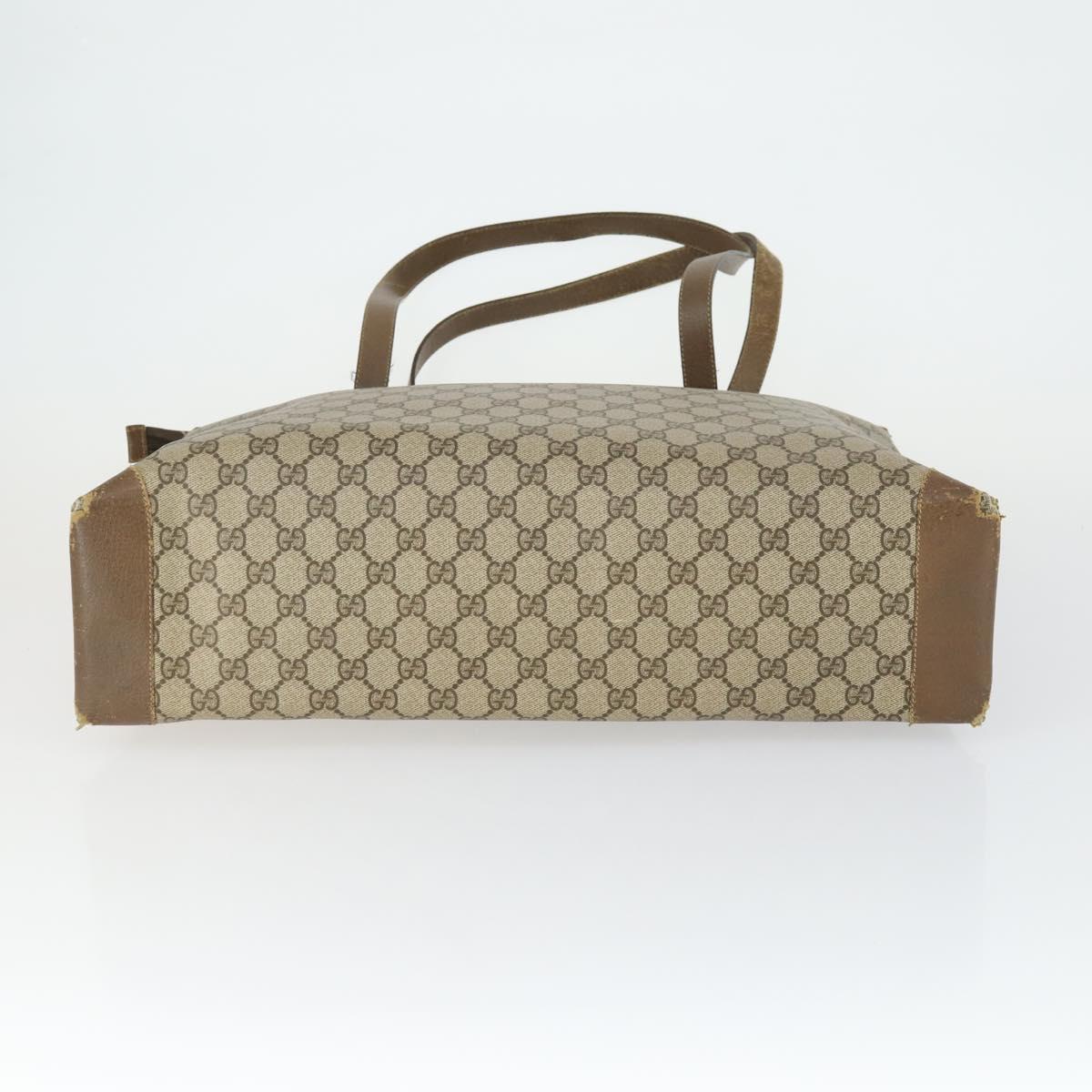 GUCCI GG Supreme Tote Bag PVC Beige Gold 89 02 904 Auth 169480