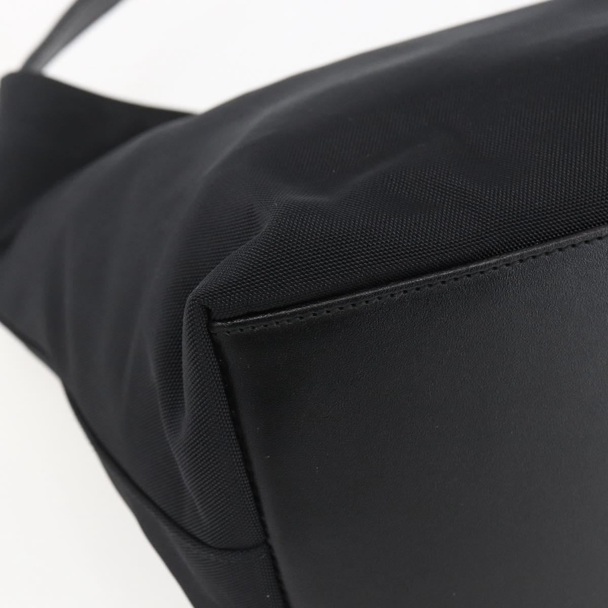 GUCCI Hand Bag Nylon Black Silver Auth 169481
