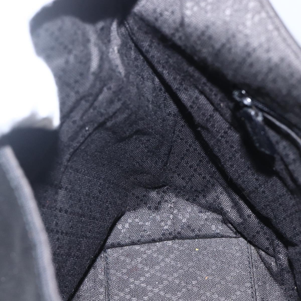 GUCCI Hand Bag Nylon Black Silver Auth 169481