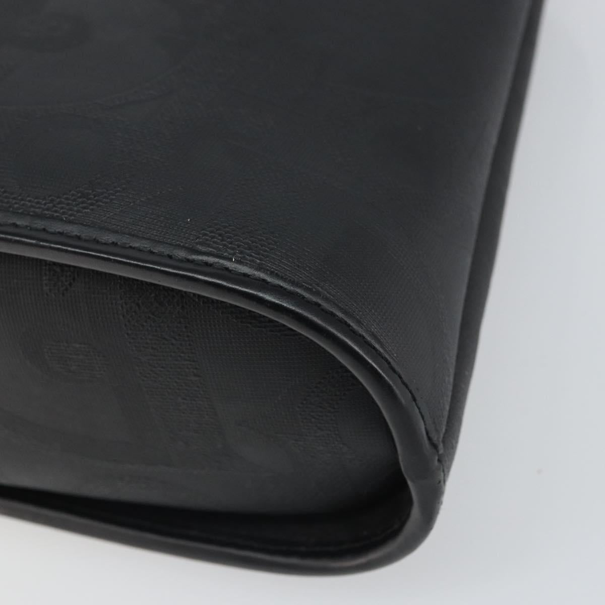 Christian Dior Trotter Canvas Hand Bag PVC Black Gold Auth 169482