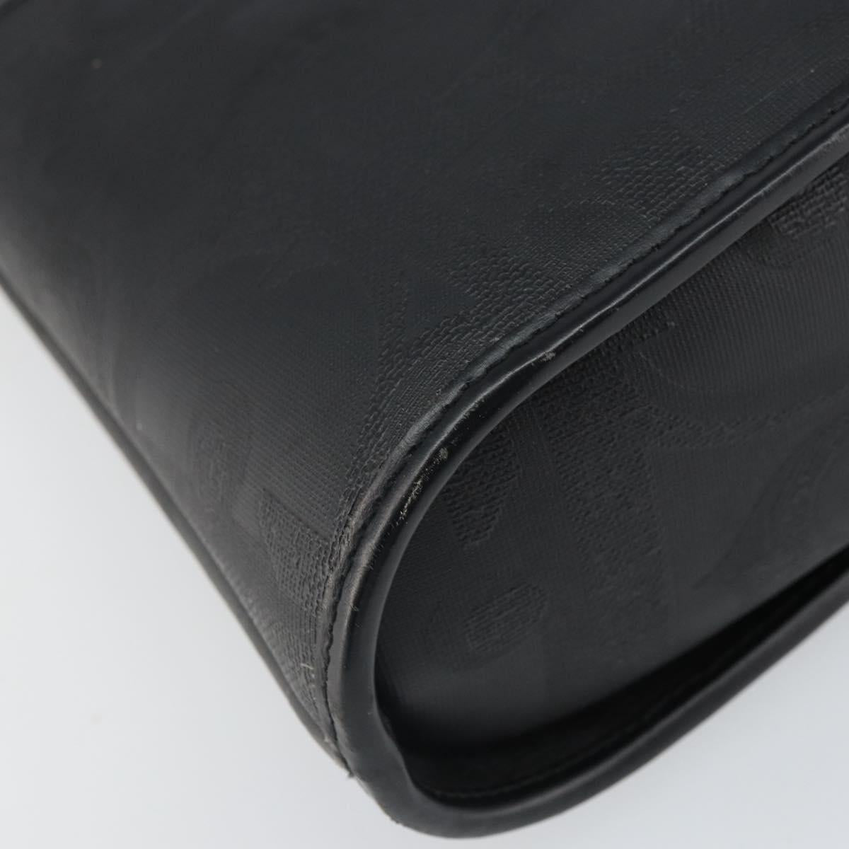 Christian Dior Trotter Canvas Hand Bag PVC Black Gold Auth 169482