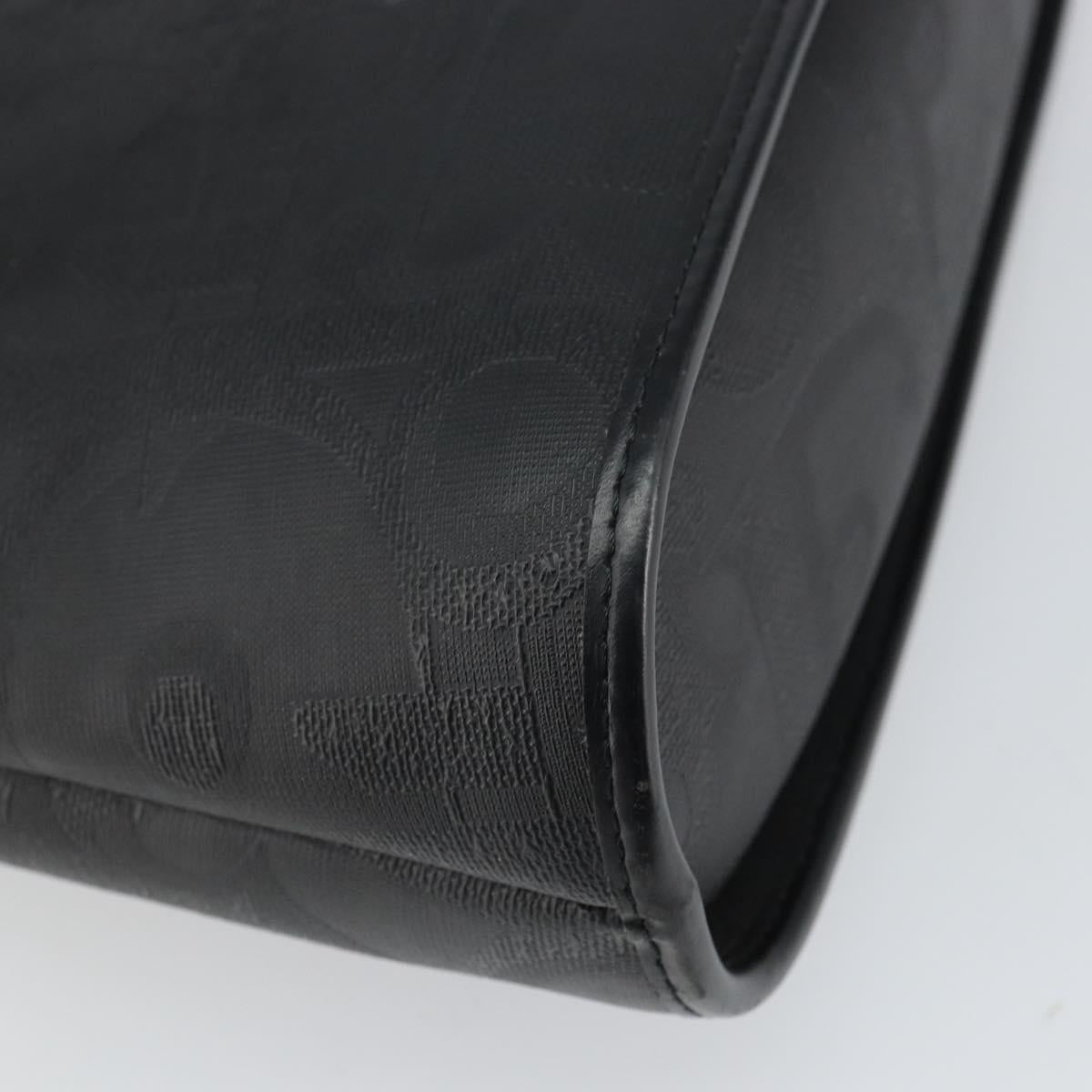 Christian Dior Trotter Canvas Hand Bag PVC Black Gold Auth 169482