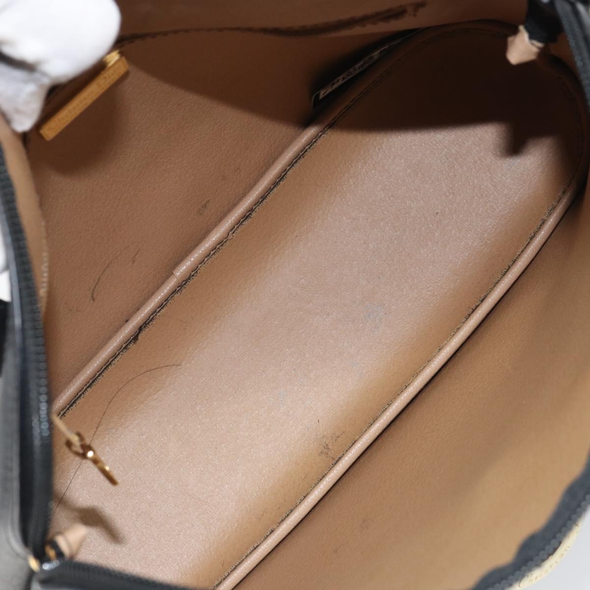 Christian Dior Trotter Canvas Hand Bag PVC Black Gold Auth 169482