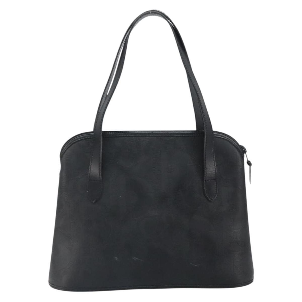 Christian Dior Trotter Canvas Hand Bag PVC Black Gold Auth 169482