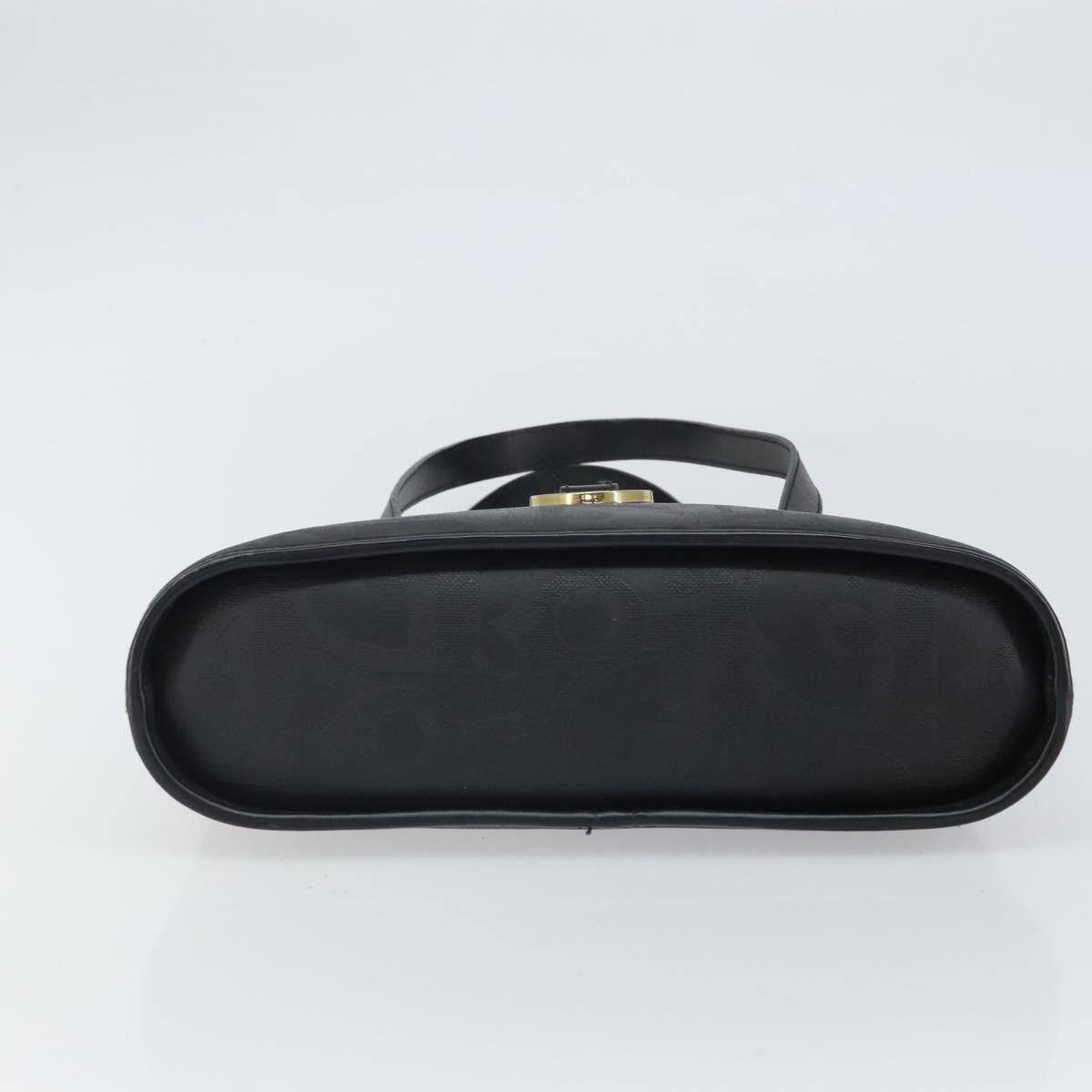 Christian Dior Trotter Canvas Hand Bag PVC Black Gold Auth 169482