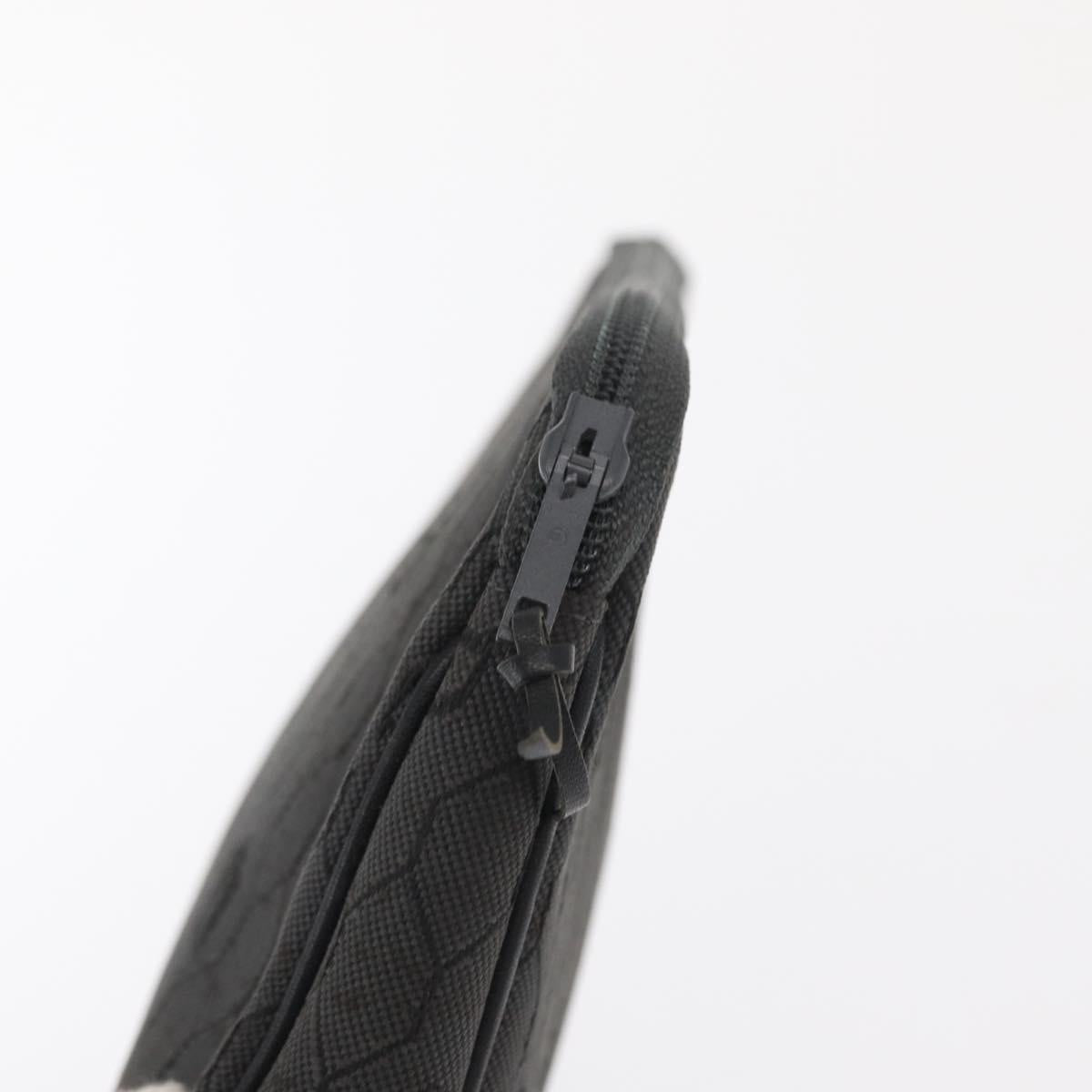 Christian Dior Honeycomb Canvas Clutch Bag Canvas Black Gold Auth 169485