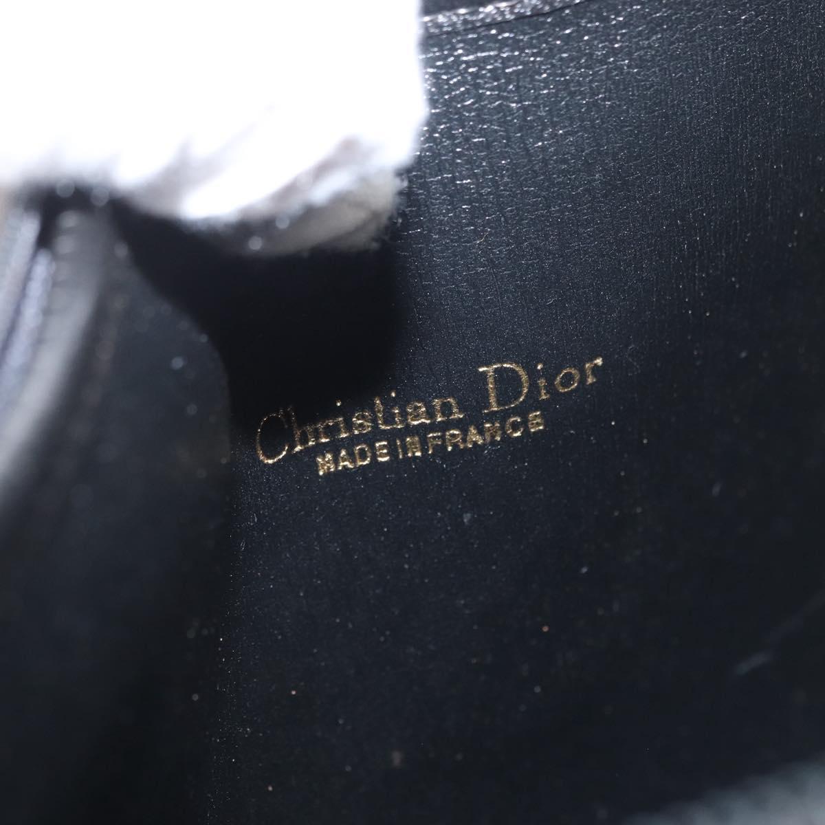 Christian Dior Honeycomb Canvas Clutch Bag Canvas Black Gold Auth 169485