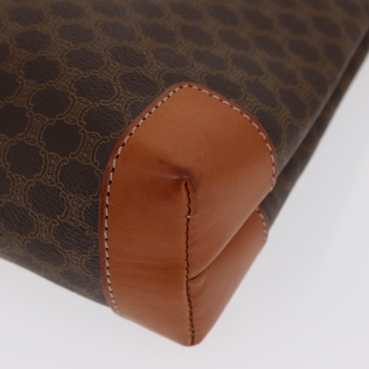 CELINE Macadam Canvas Clutch Bag PVC Beige Gold Auth 169487