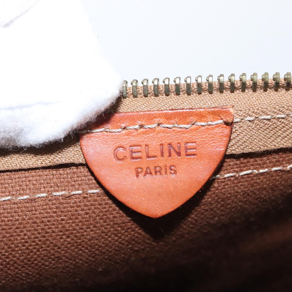 CELINE Macadam Canvas Clutch Bag PVC Beige Gold Auth 169487