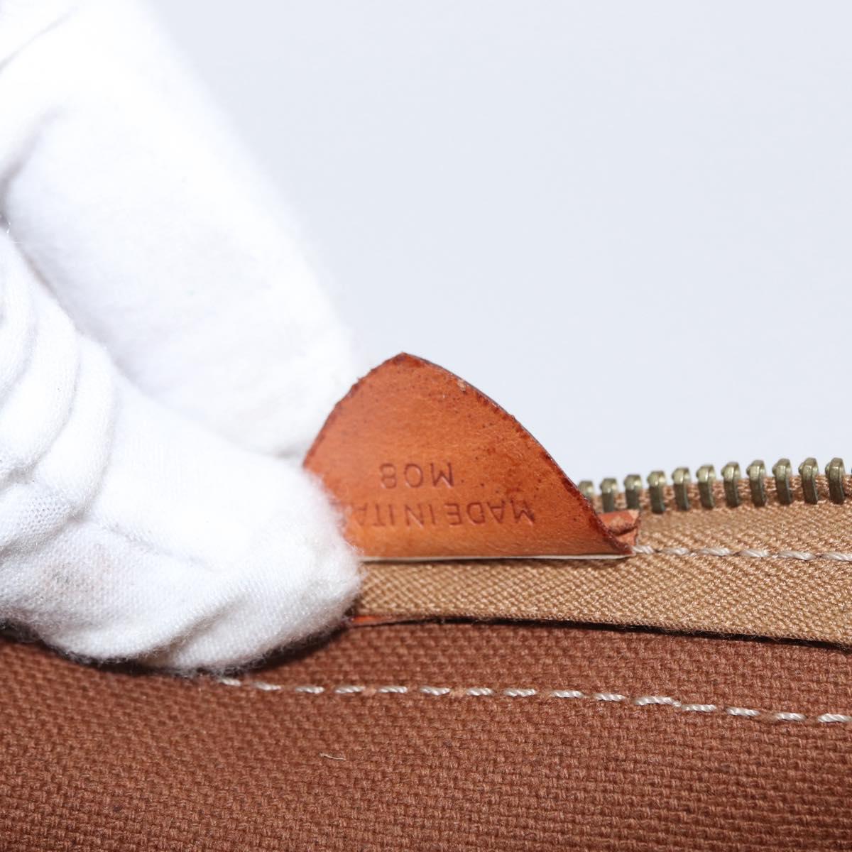 CELINE Macadam Canvas Clutch Bag PVC Beige Gold Auth 169487