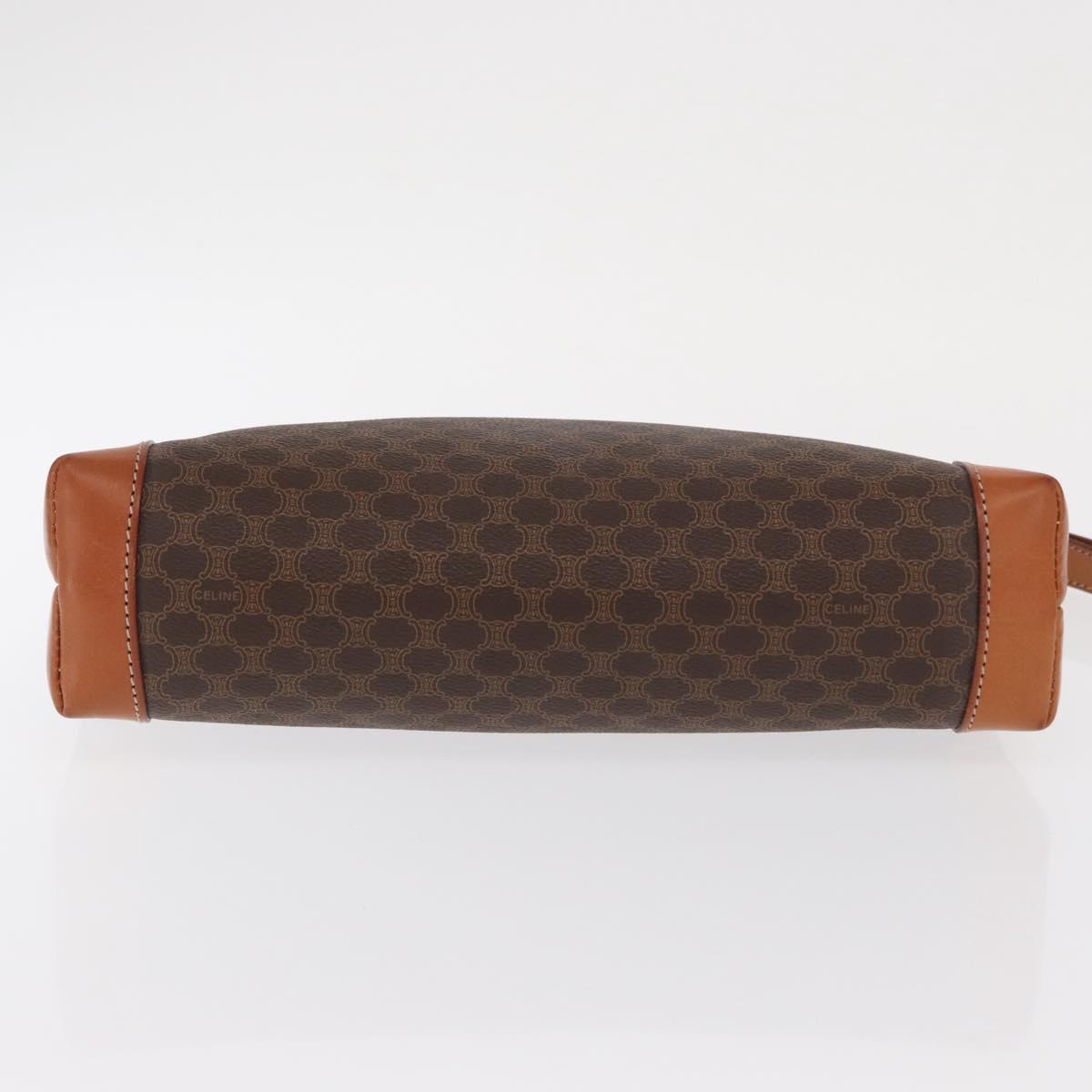 CELINE Macadam Canvas Clutch Bag PVC Beige Gold Auth 169487