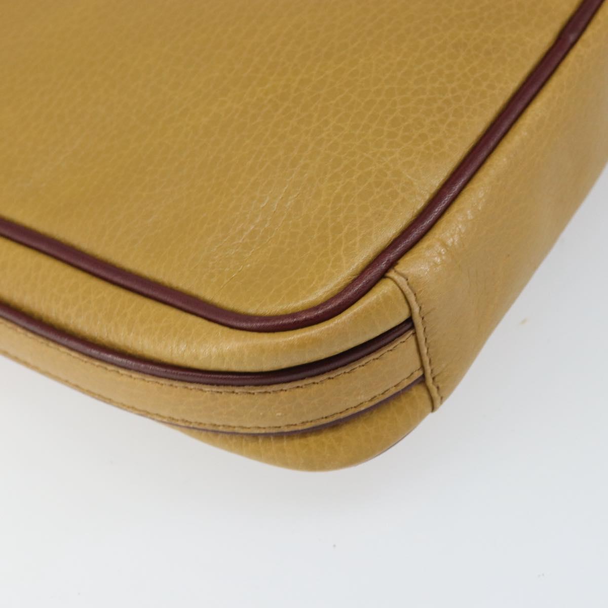 CARTIER Must Line Shoulder Bag Leather Yellow Gold Auth 169494