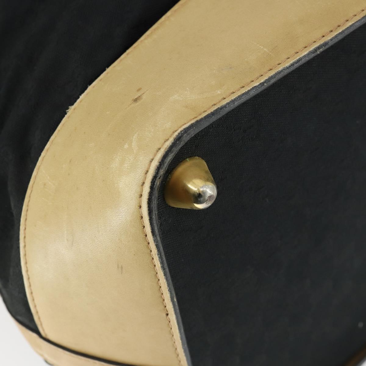 GUCCI GG Canvas Boston Bag Black Gold Auth 169500